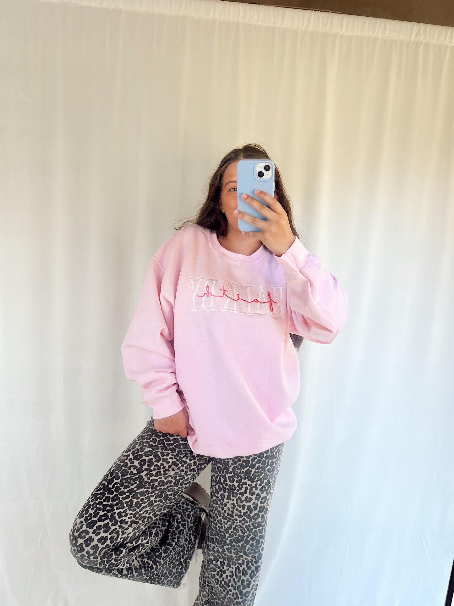 WALK BY FAITH EMBROIDERED SWEATSHIRT