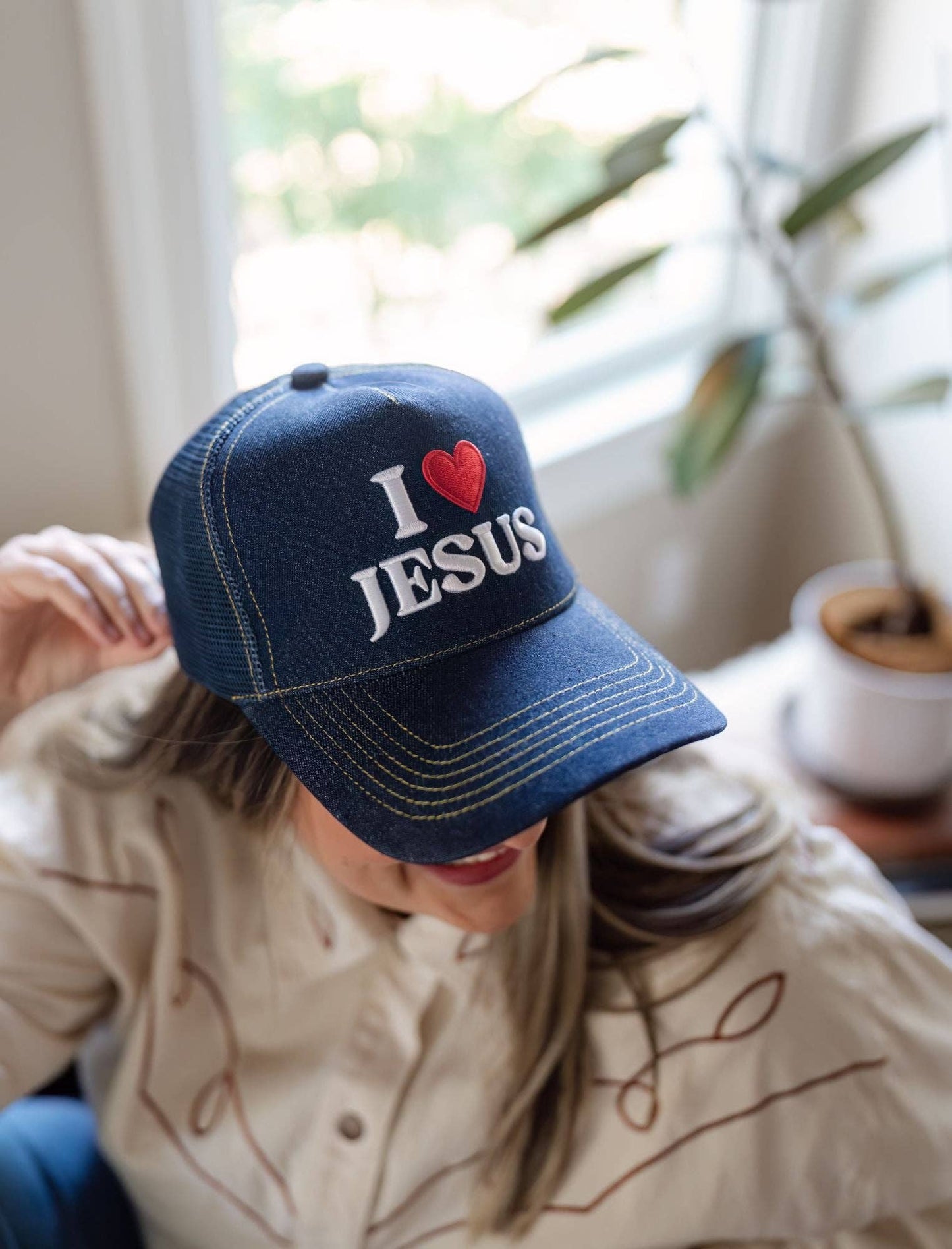 I LOVE JESUS DENIM HAT