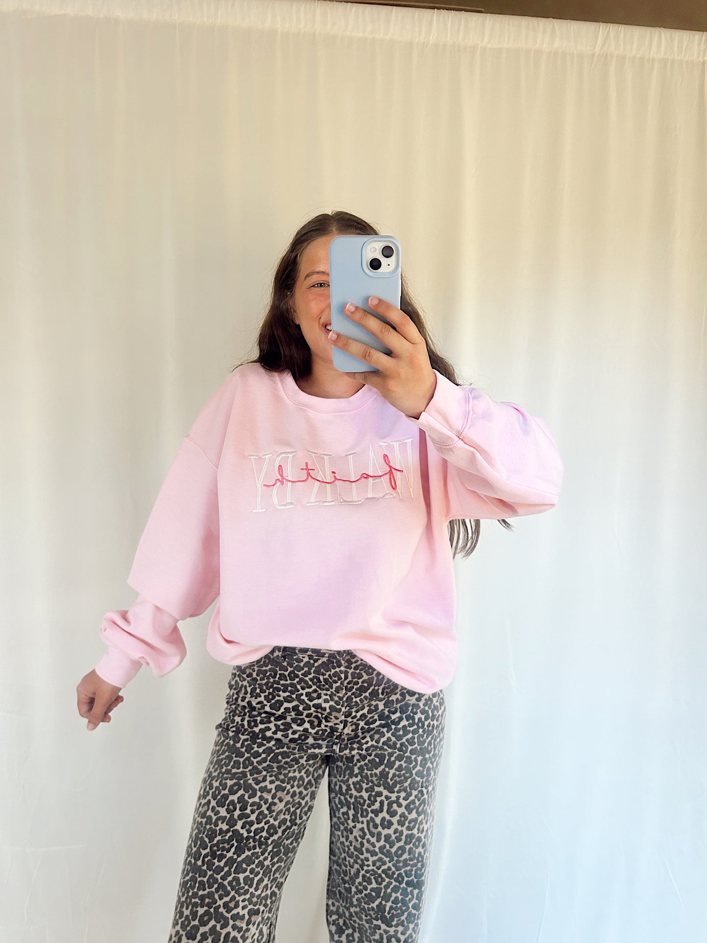 WALK BY FAITH EMBROIDERED SWEATSHIRT