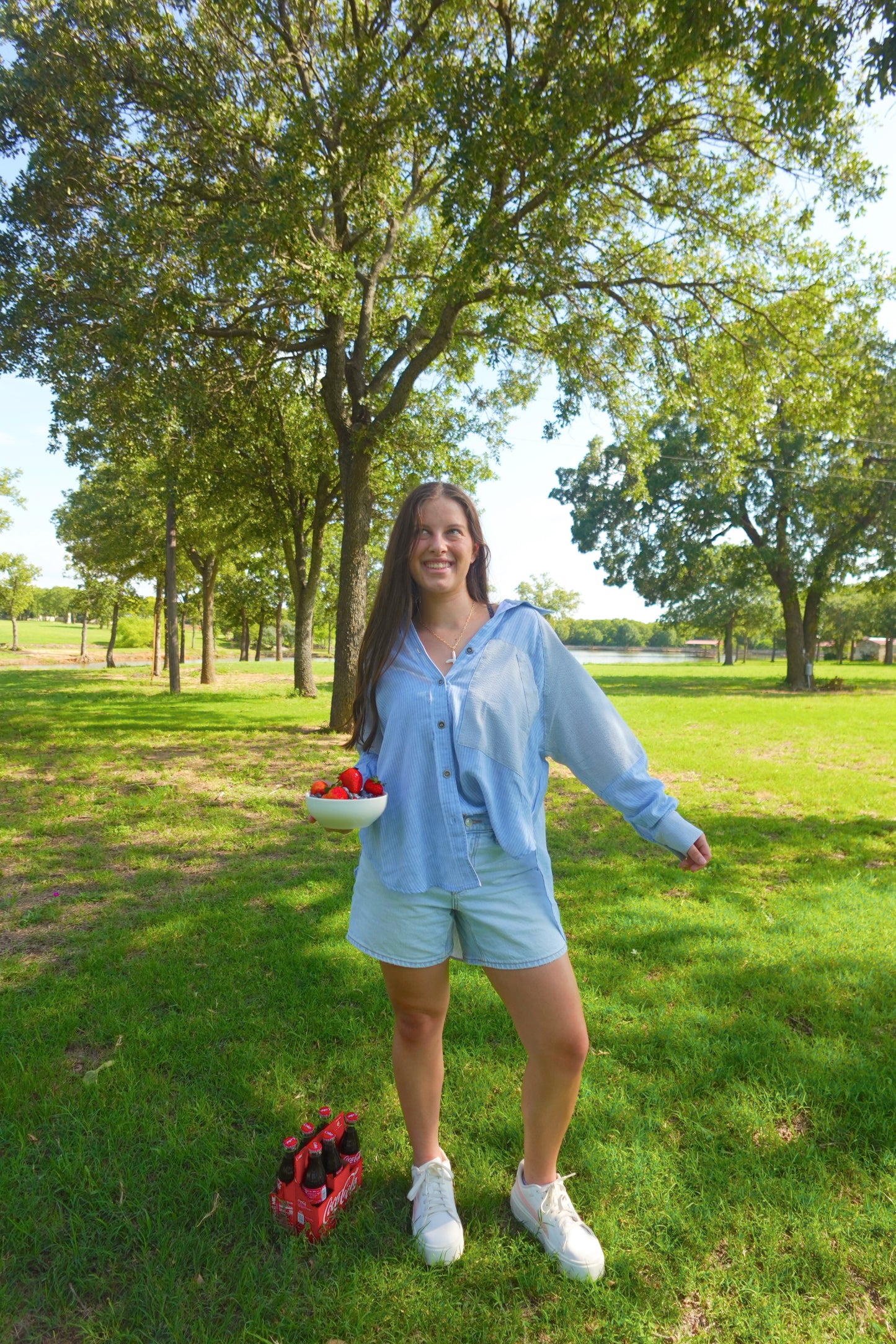 COASTAL BREEZE BUTTON DOWN TOP