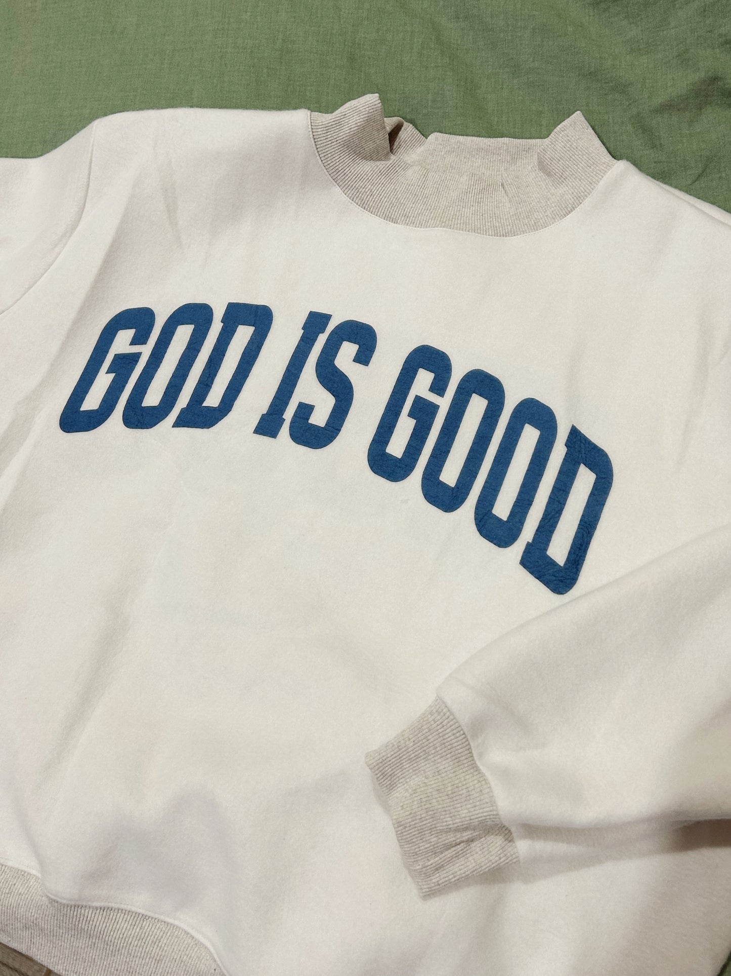 (PREORDER) JESUS & GOD IS GOOD REVERSIBLE MOCK NECK SWEATSHIRT