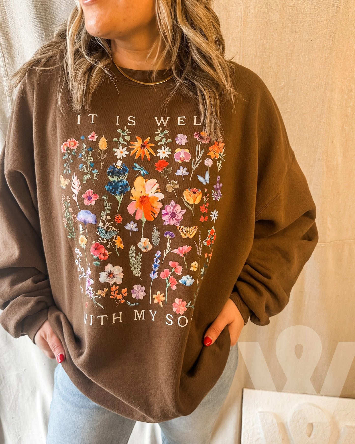 IT IS WELL FLORAL SWEATSHIRT (PREORDER SHIPS 7-10bd)