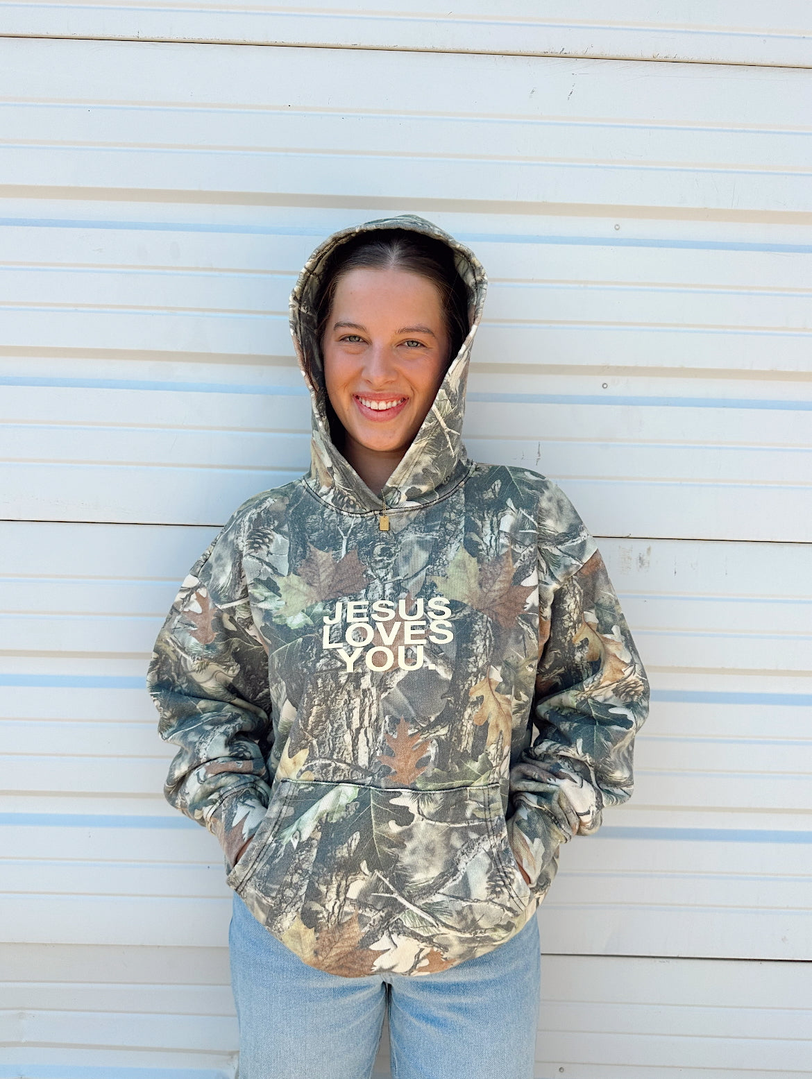 JESUS LOVES YOU CAMO HEAVYWEIGHT HOODIE