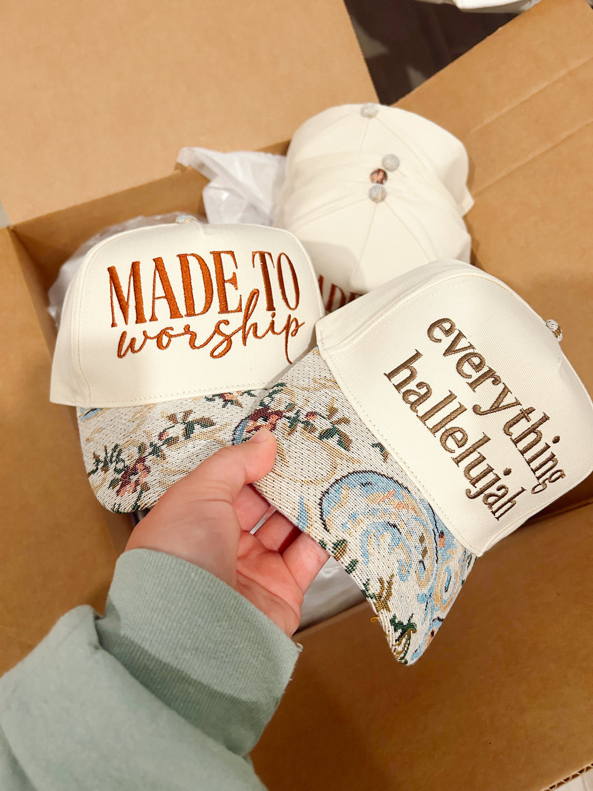 EVERYTHING HALLELUJAH EMBROIDERED HAT