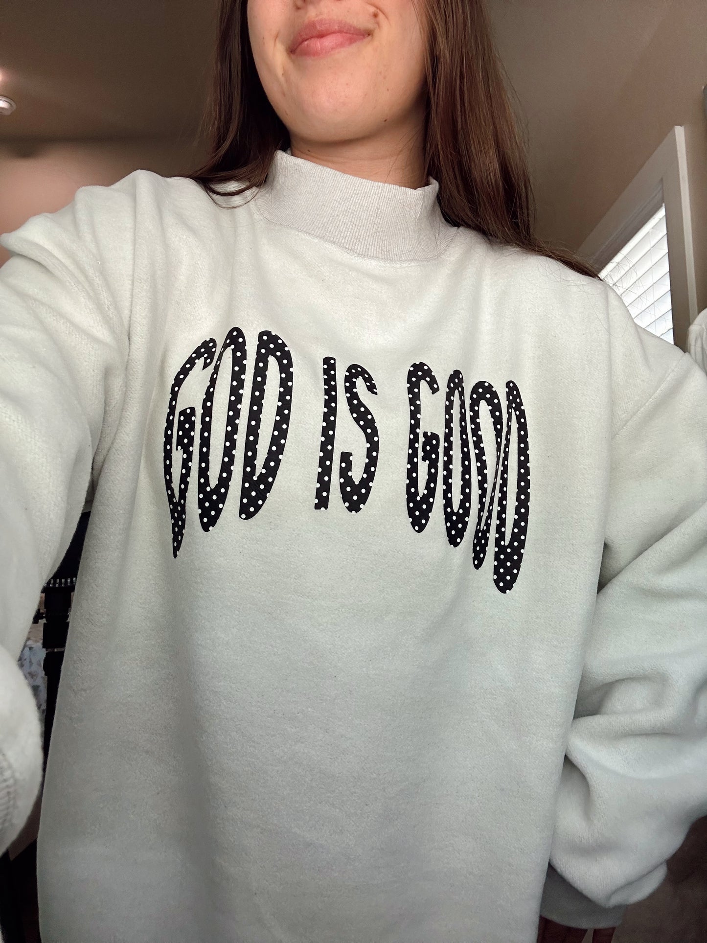 REVERSIBLE JESUS/GOD IS GOOD MOCK NECK
