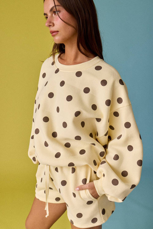 HONEY BUTTER POLKA DOT LOUNGE SET
