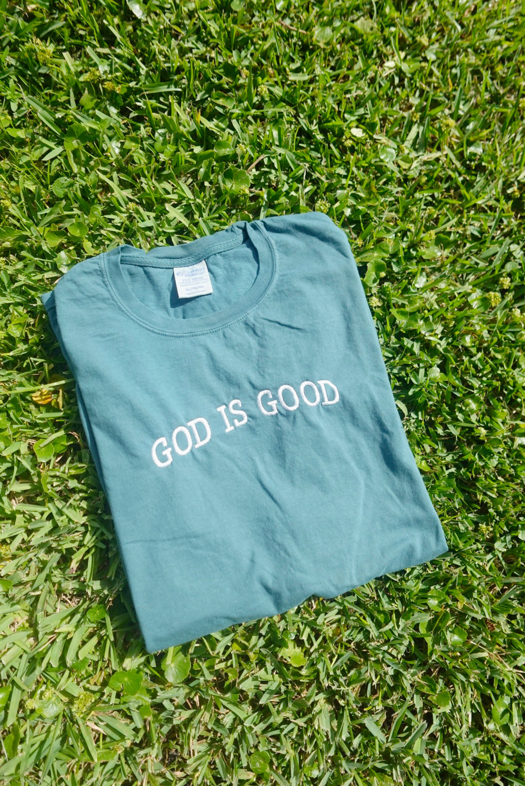 God Is Good Embroidered Summer Tee