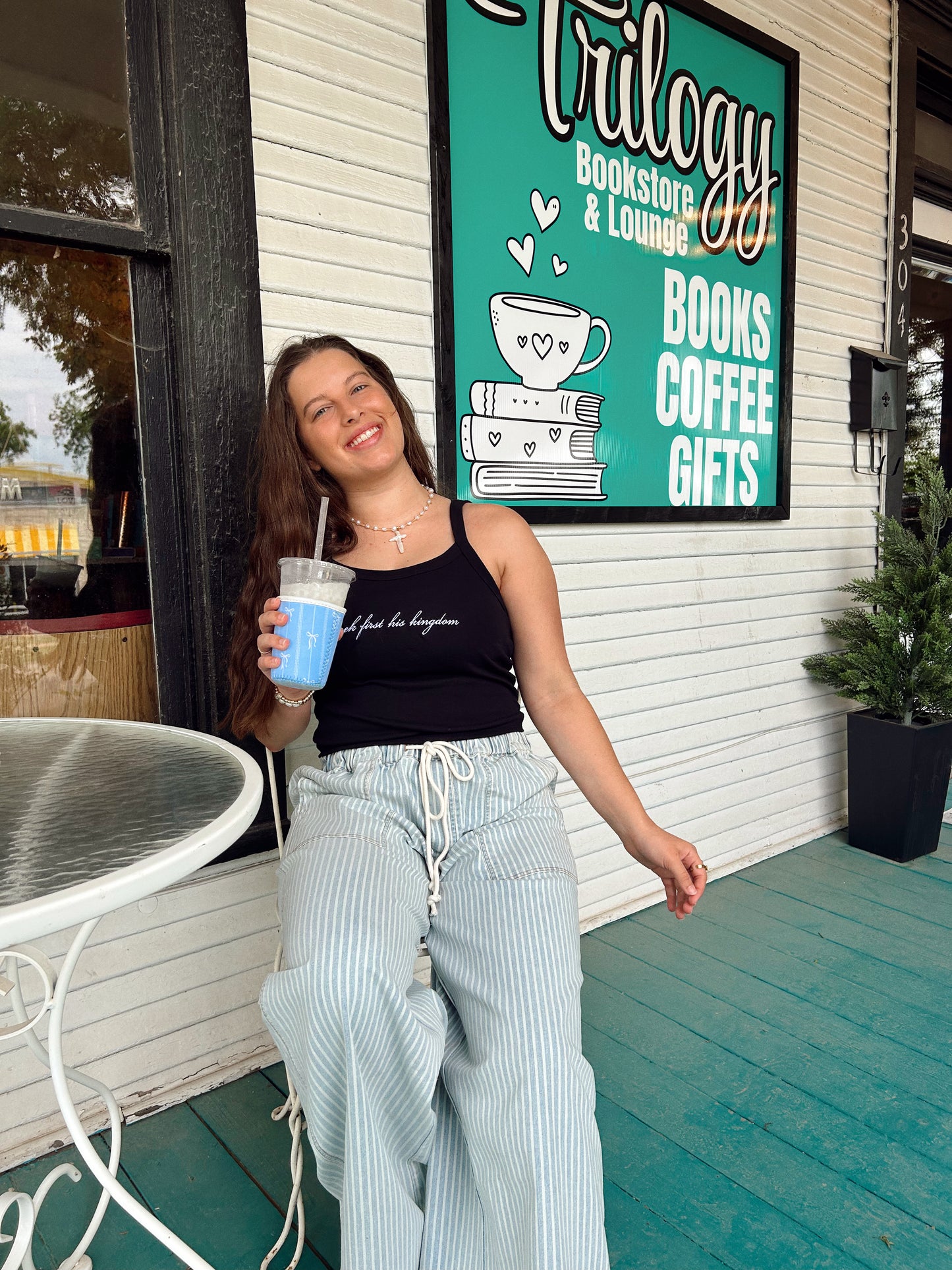 HARBOR STRIPE WIDE LEG PANTS