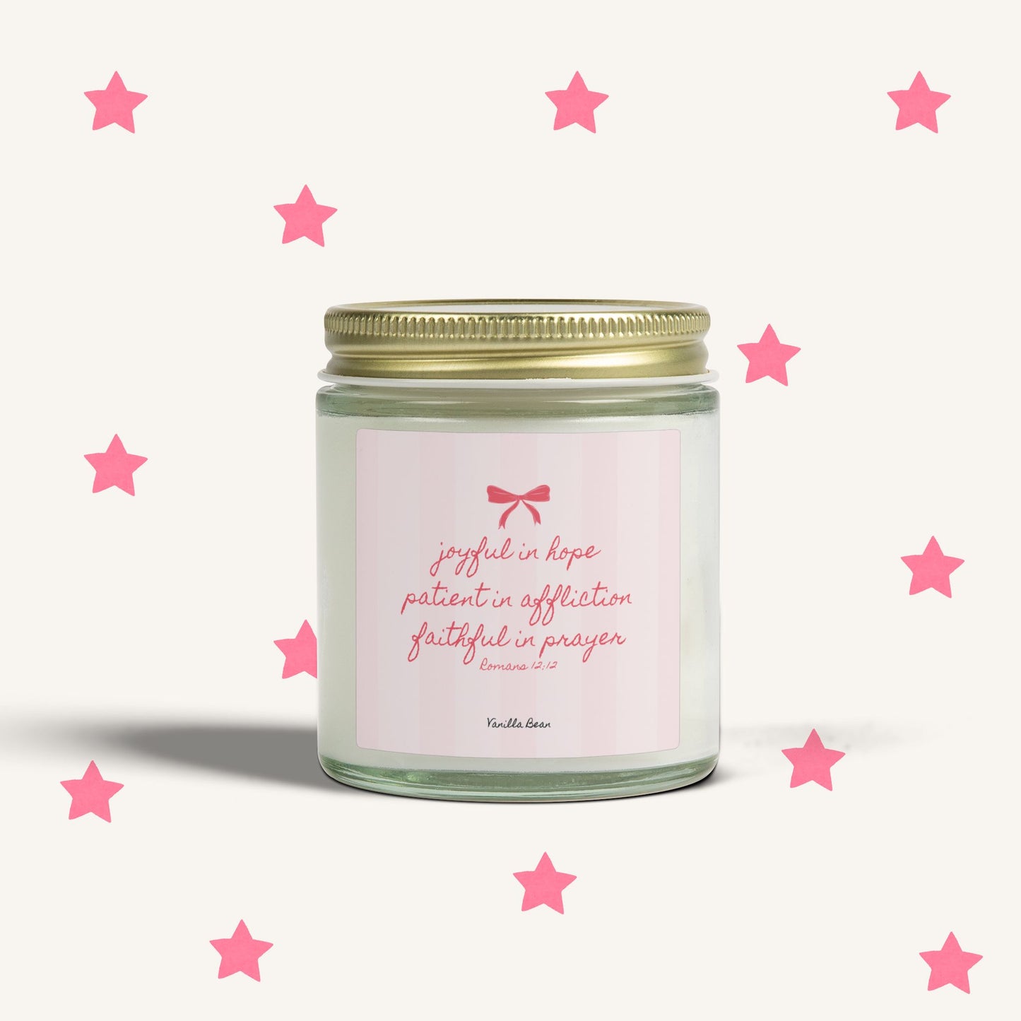 VANILLA BEAN ROMANS 12:12 CANDLE (4oz)