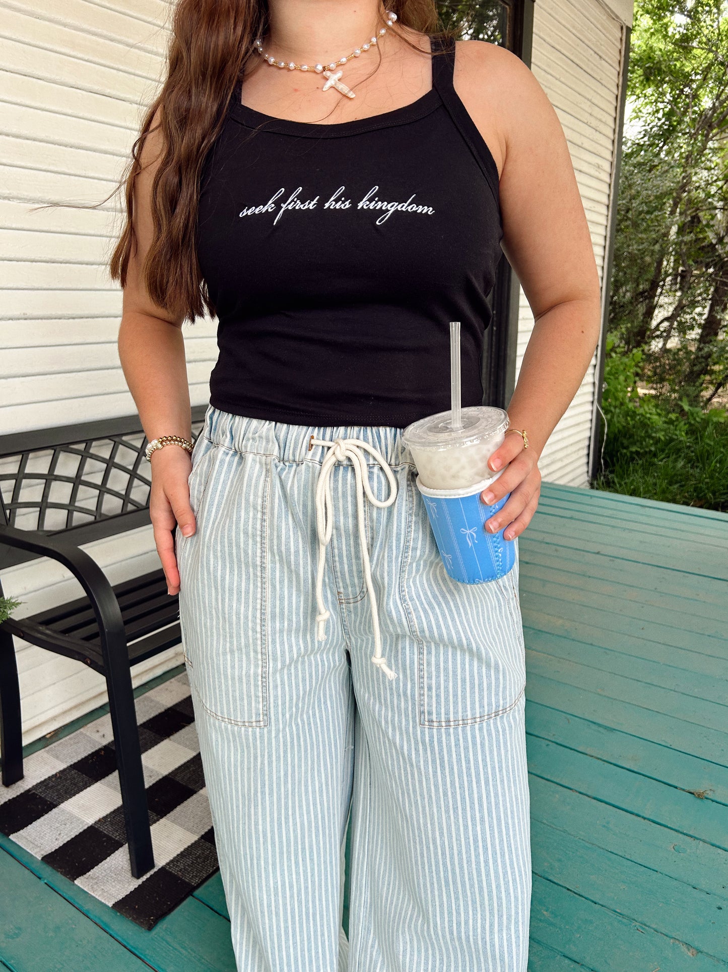 HARBOR STRIPE WIDE LEG PANTS