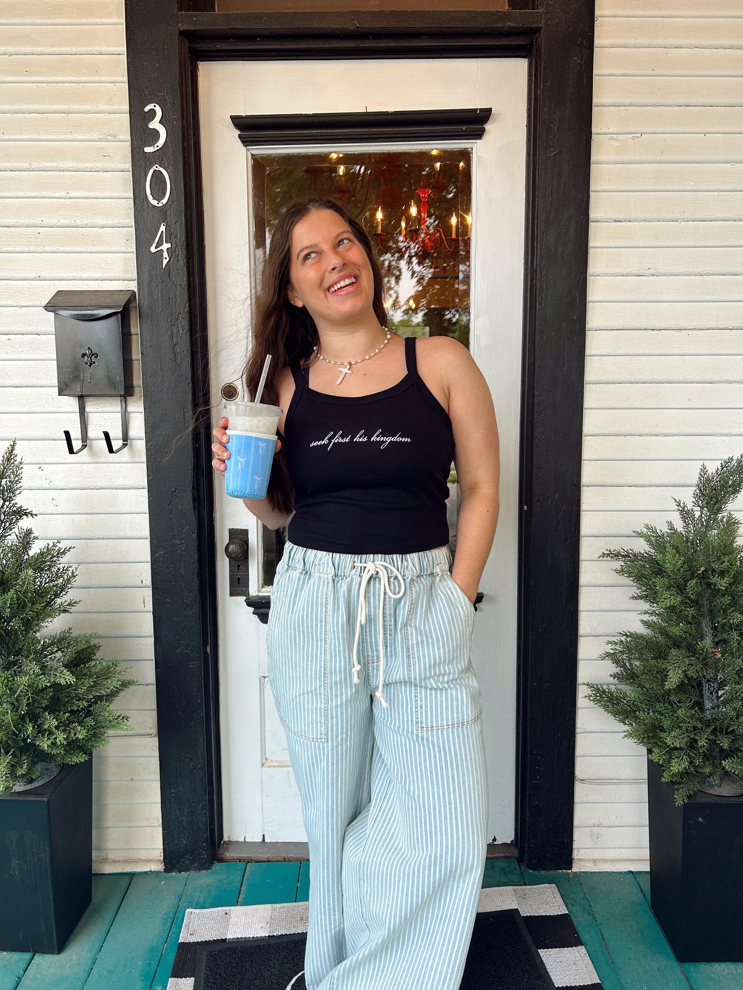 HARBOR STRIPE WIDE LEG PANTS