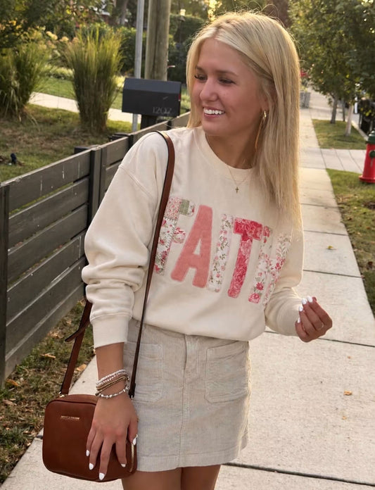 FAITH PATCHWORK SWEATSHIRT (preorder)