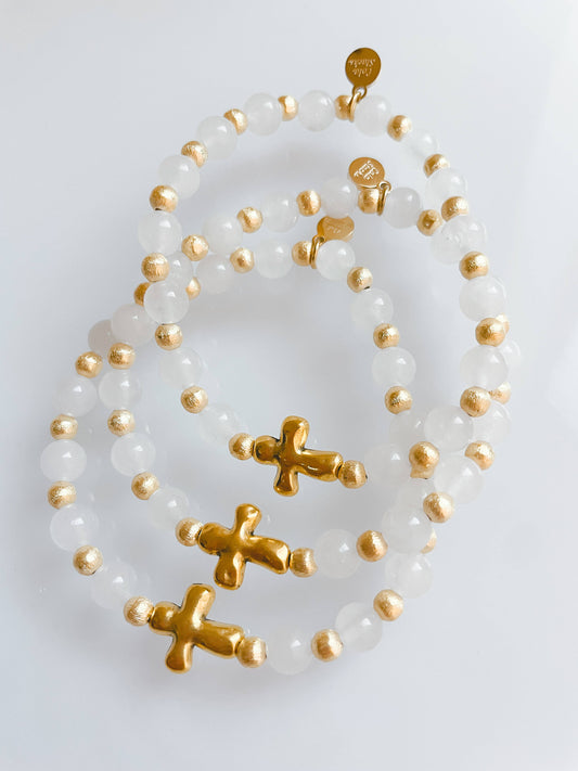 STAY GOLDEN CROSS BRACELET