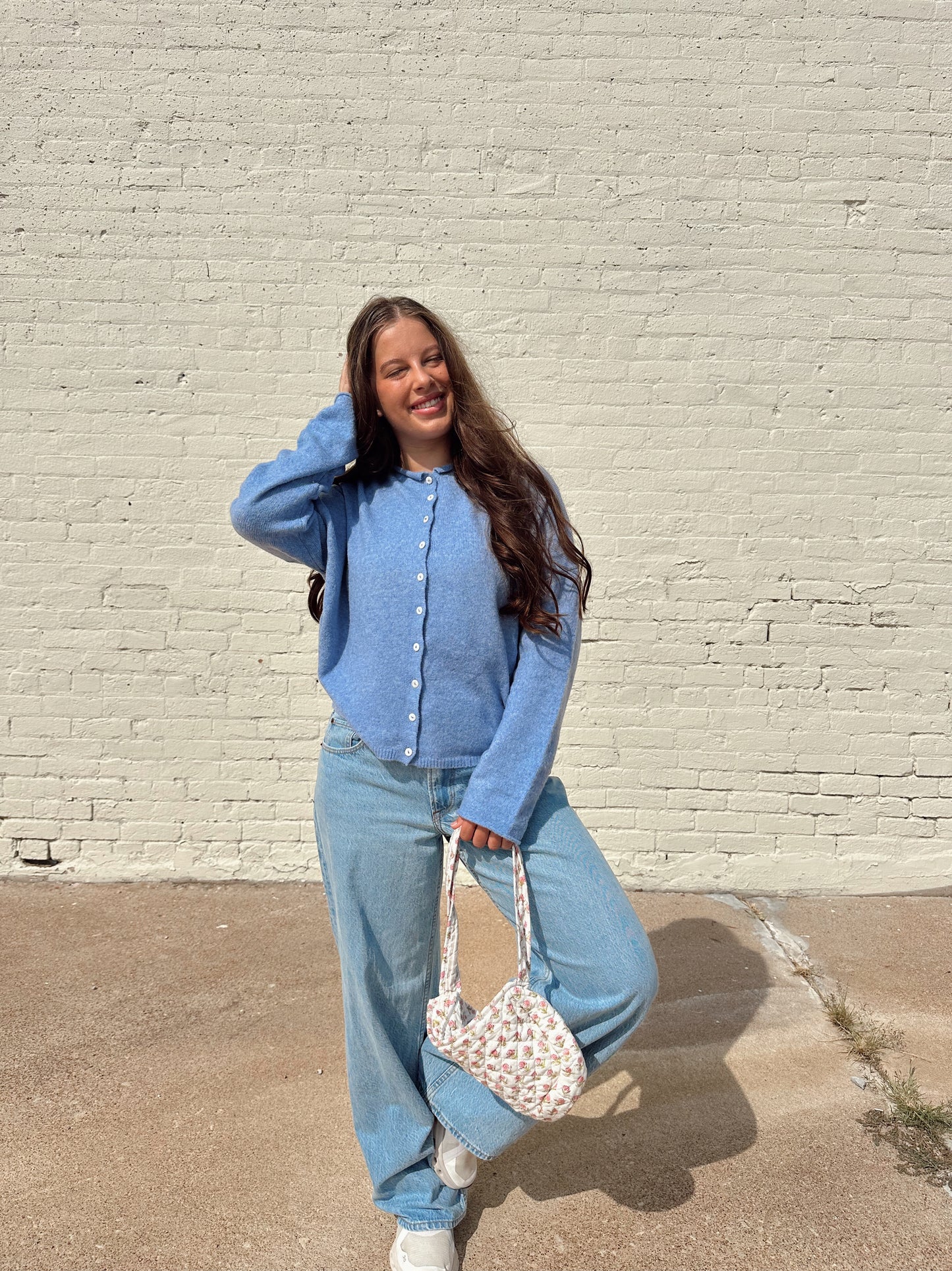 ZOEY DUSTY BLUE CARDIGAN