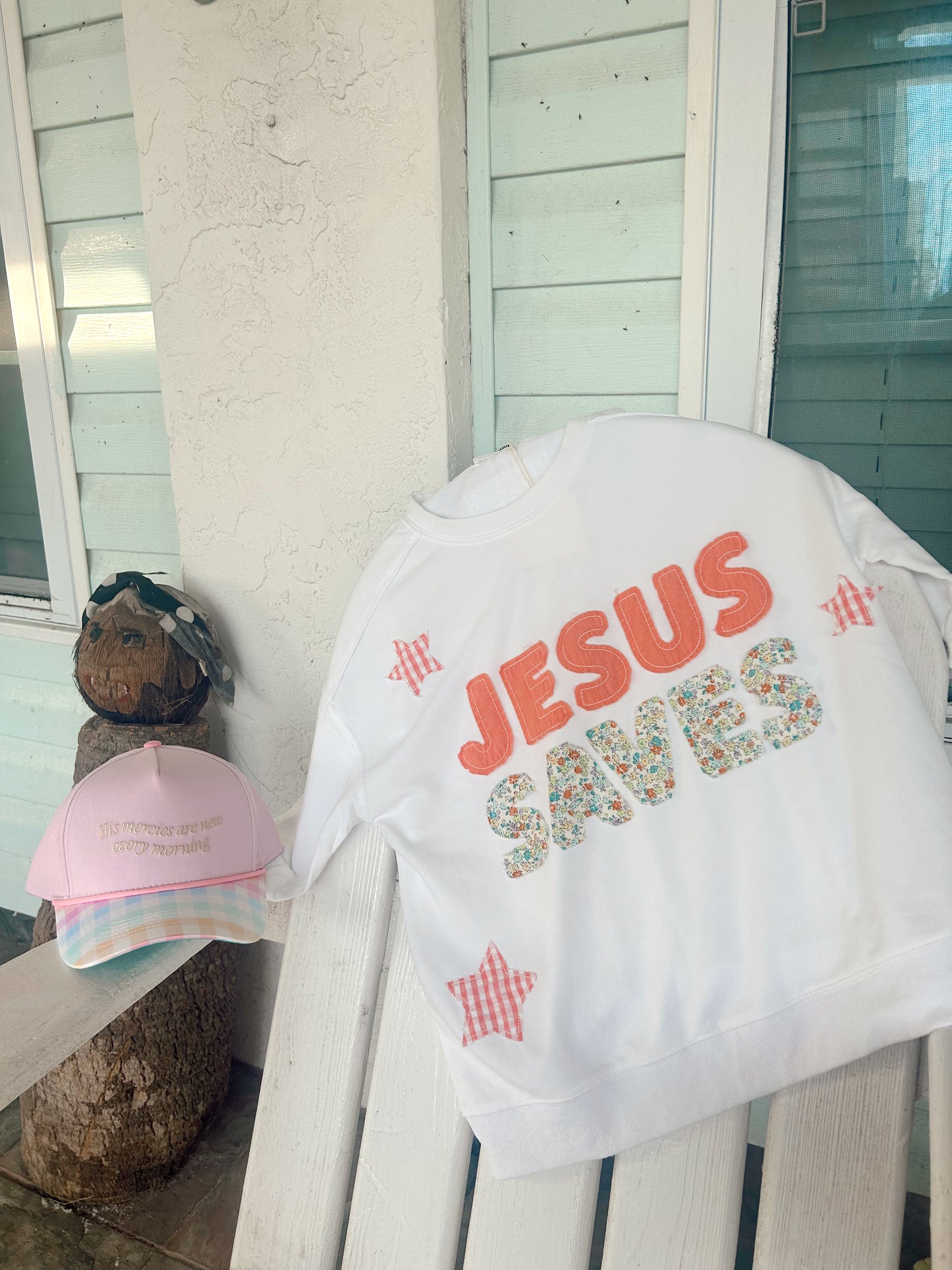 JESUS SAVES PATCHWORK TOP