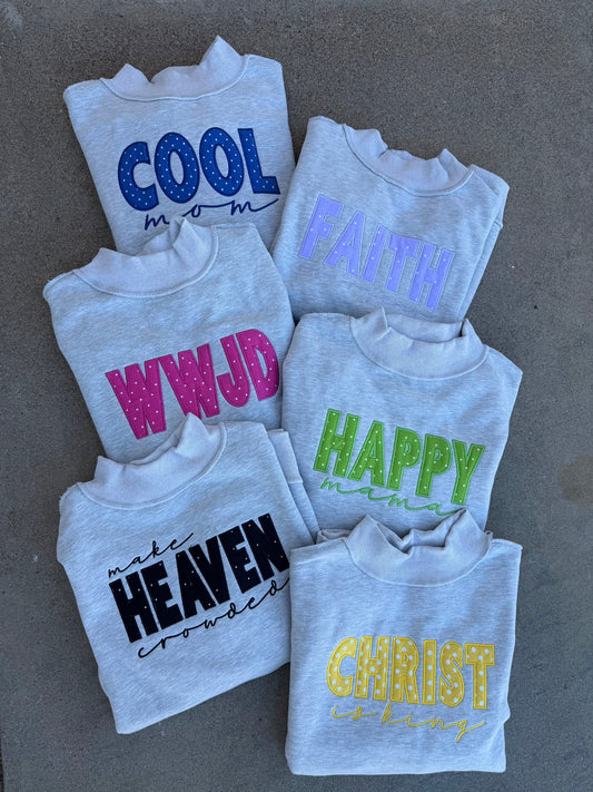 EMBROIDERED POLKA DOT MOCK NECKS (PREORDER)