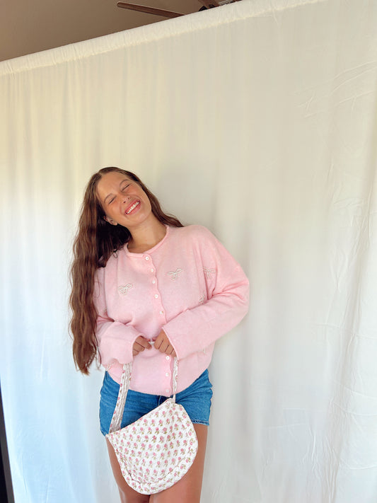 PRETTY IN PEARL RIBBON CARDIGAN