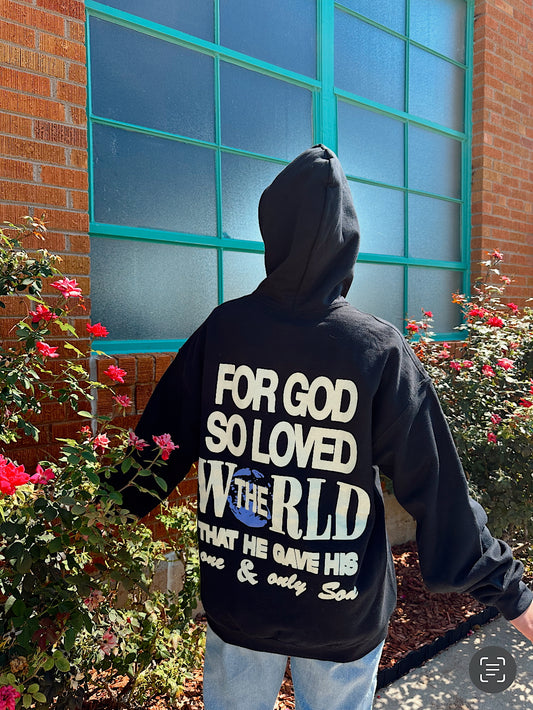 JOHN 3:16 BLACK HOODIE