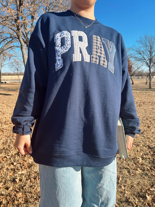 (PREORDER) PRAY EMBROIDERED SWEATSHIRT