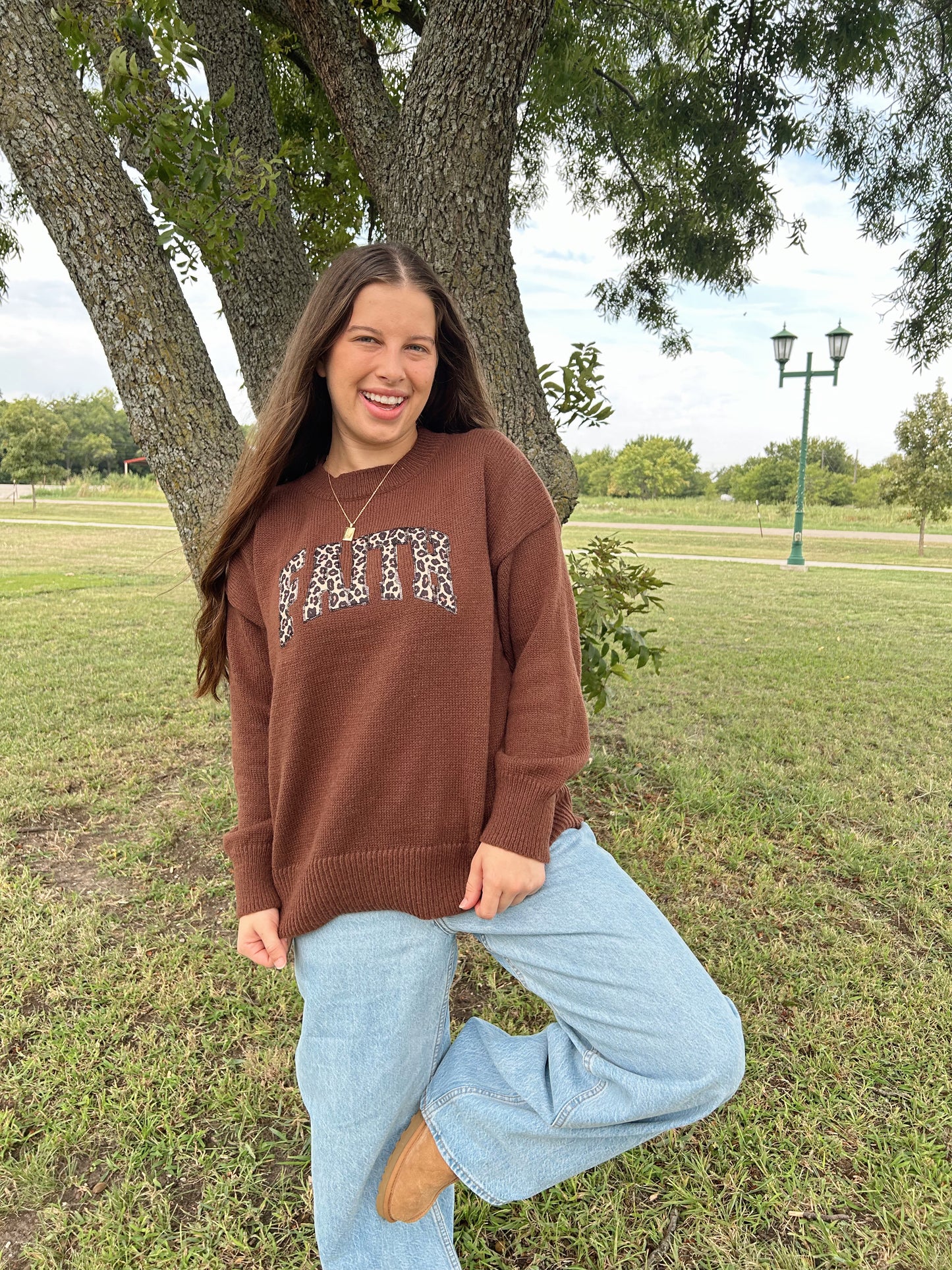 Faith Leopard Embellished Sweater