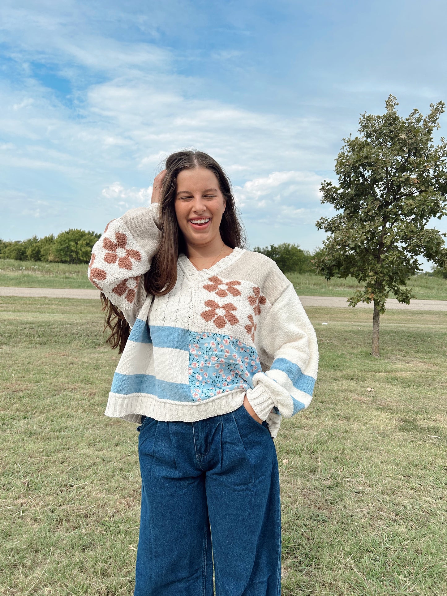 Lorelai Floral Relaxed Knit Top