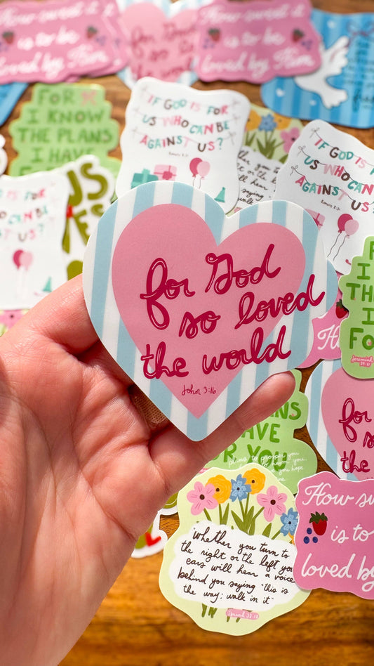 FOR GOD SO LOVED THE WORLD STICKER